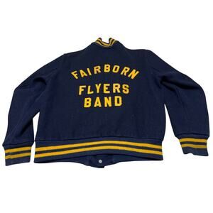 Vintage 1975 Genuine Flynntan Fairborn Flyers Band  Wool Varsity Jacket Size 36